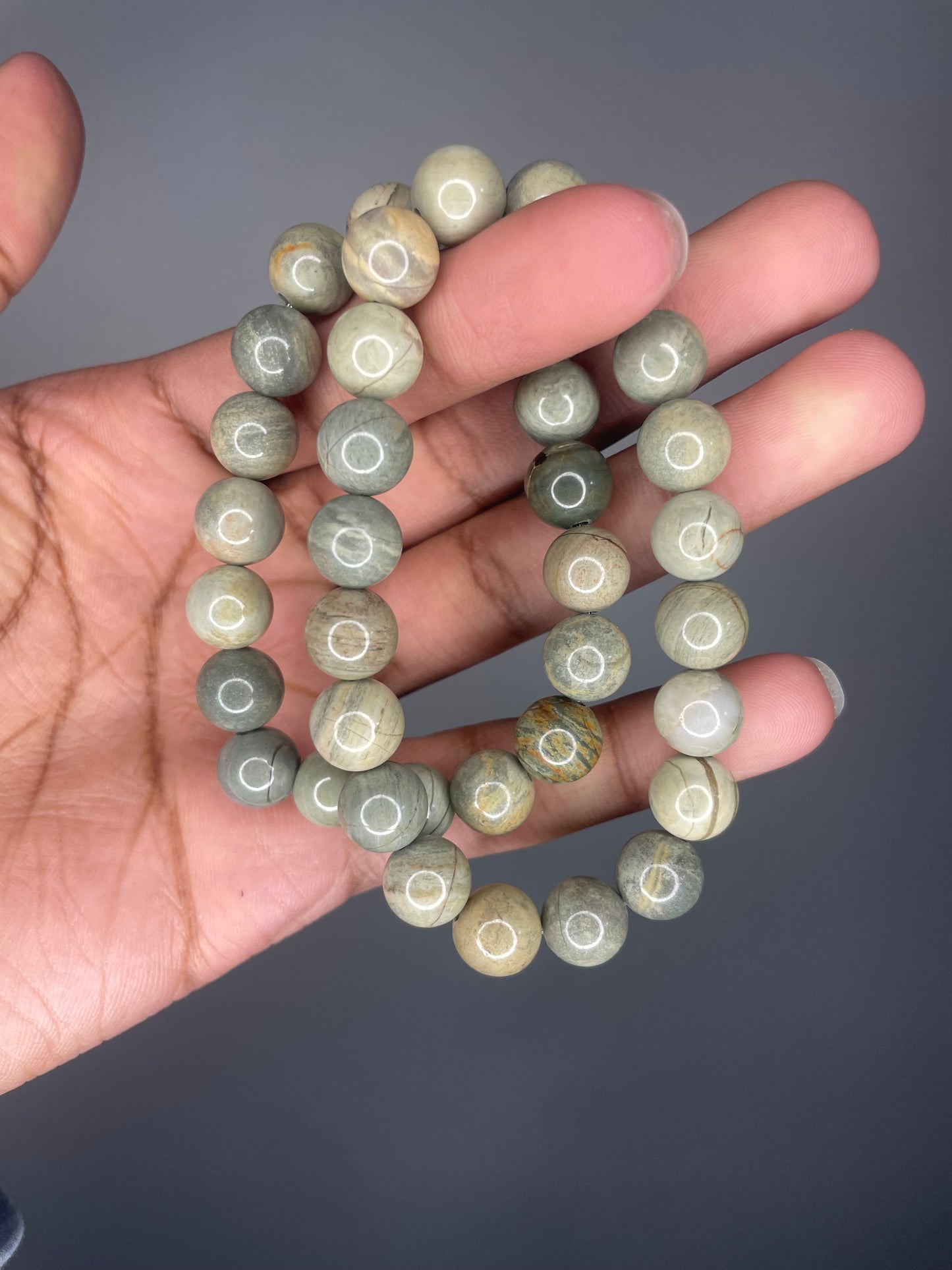 Green cream bracelets
