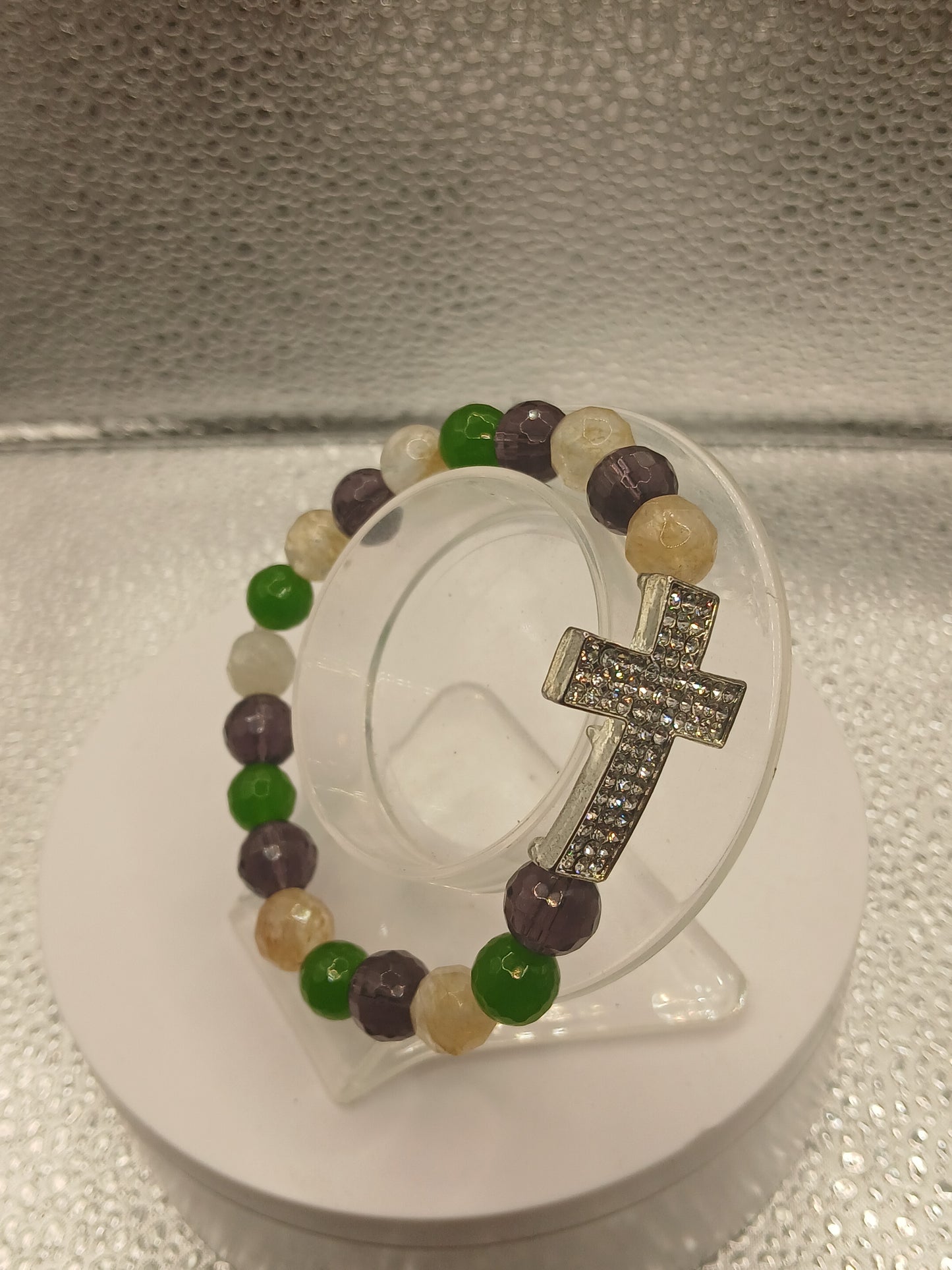Sliver mix cross bracelet