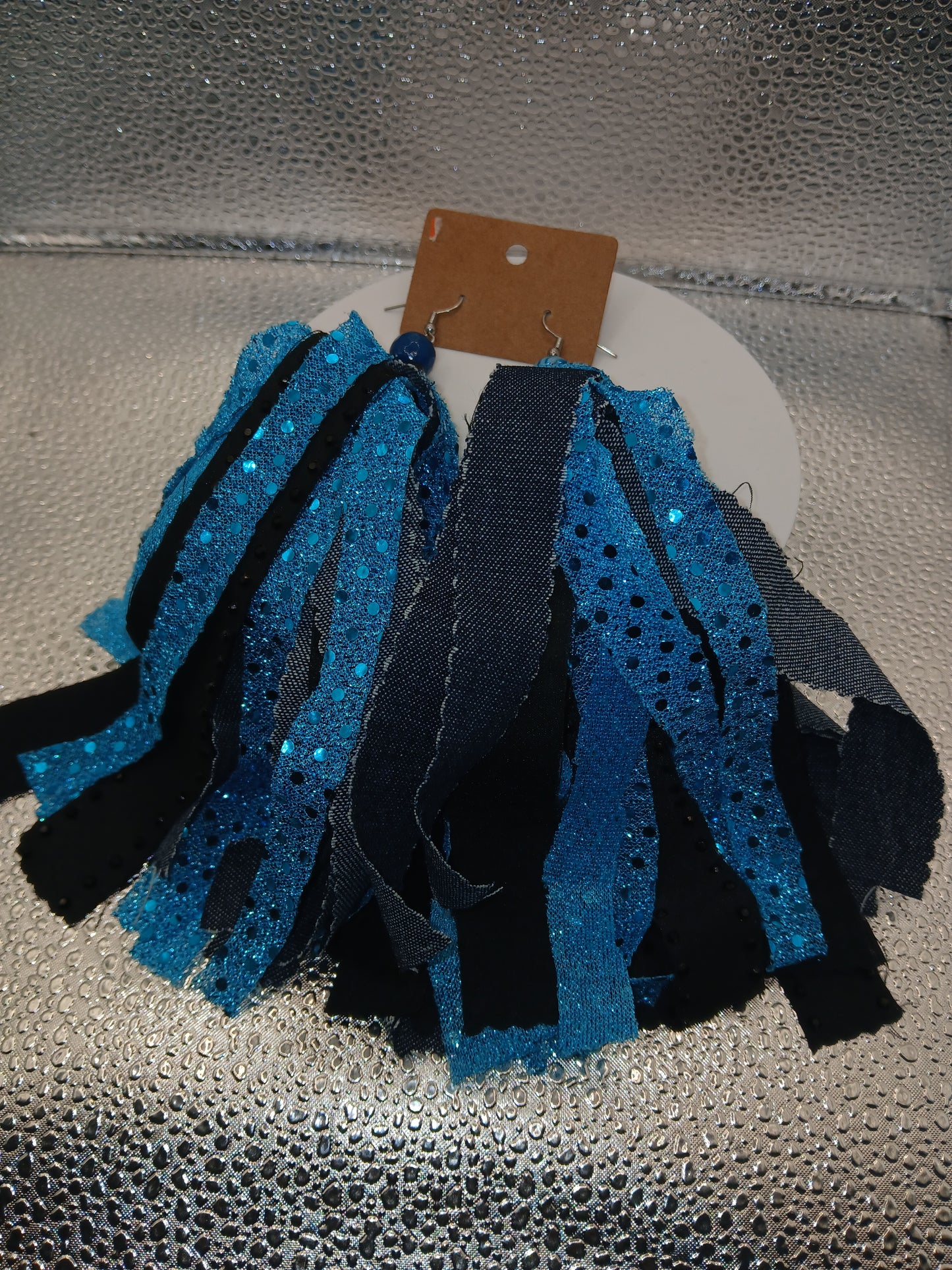 Blue bling earrings