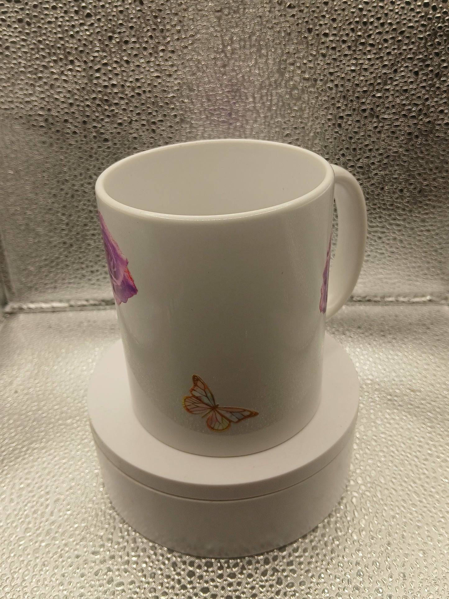 Gold butterfly mug