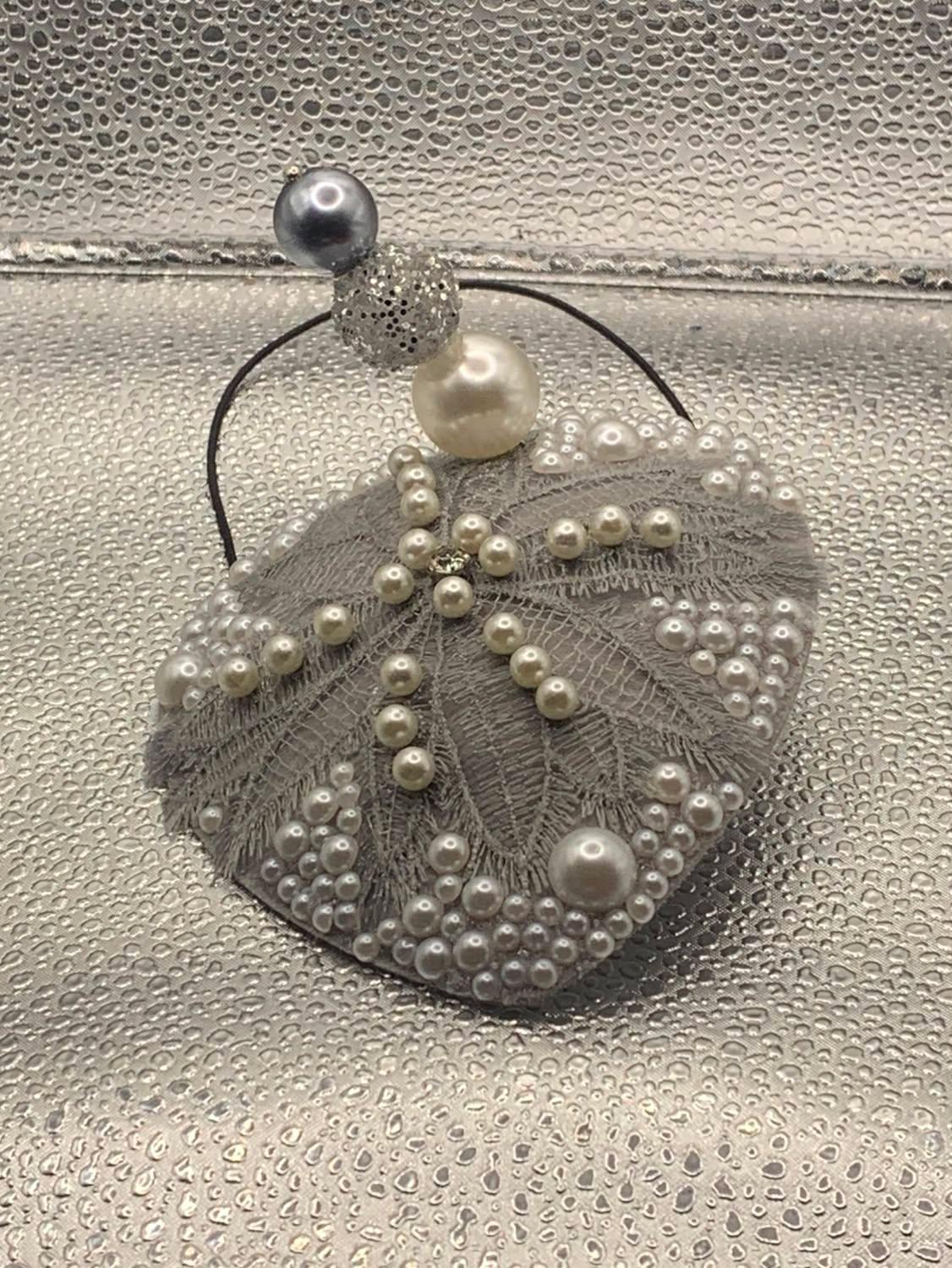 Gray lady fascinator