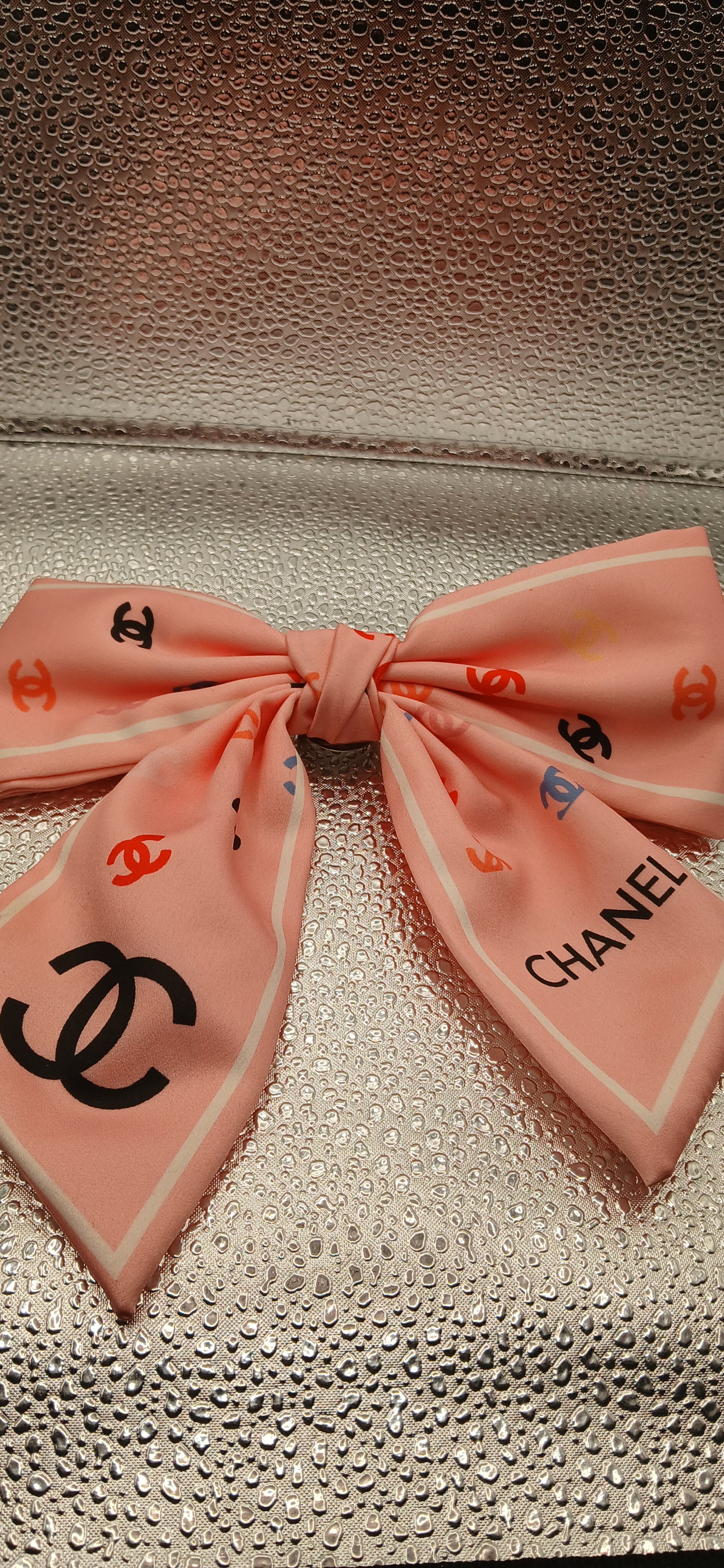 Pink CC brooch