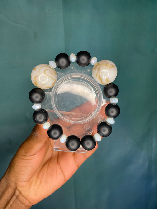 Brown white bracelet