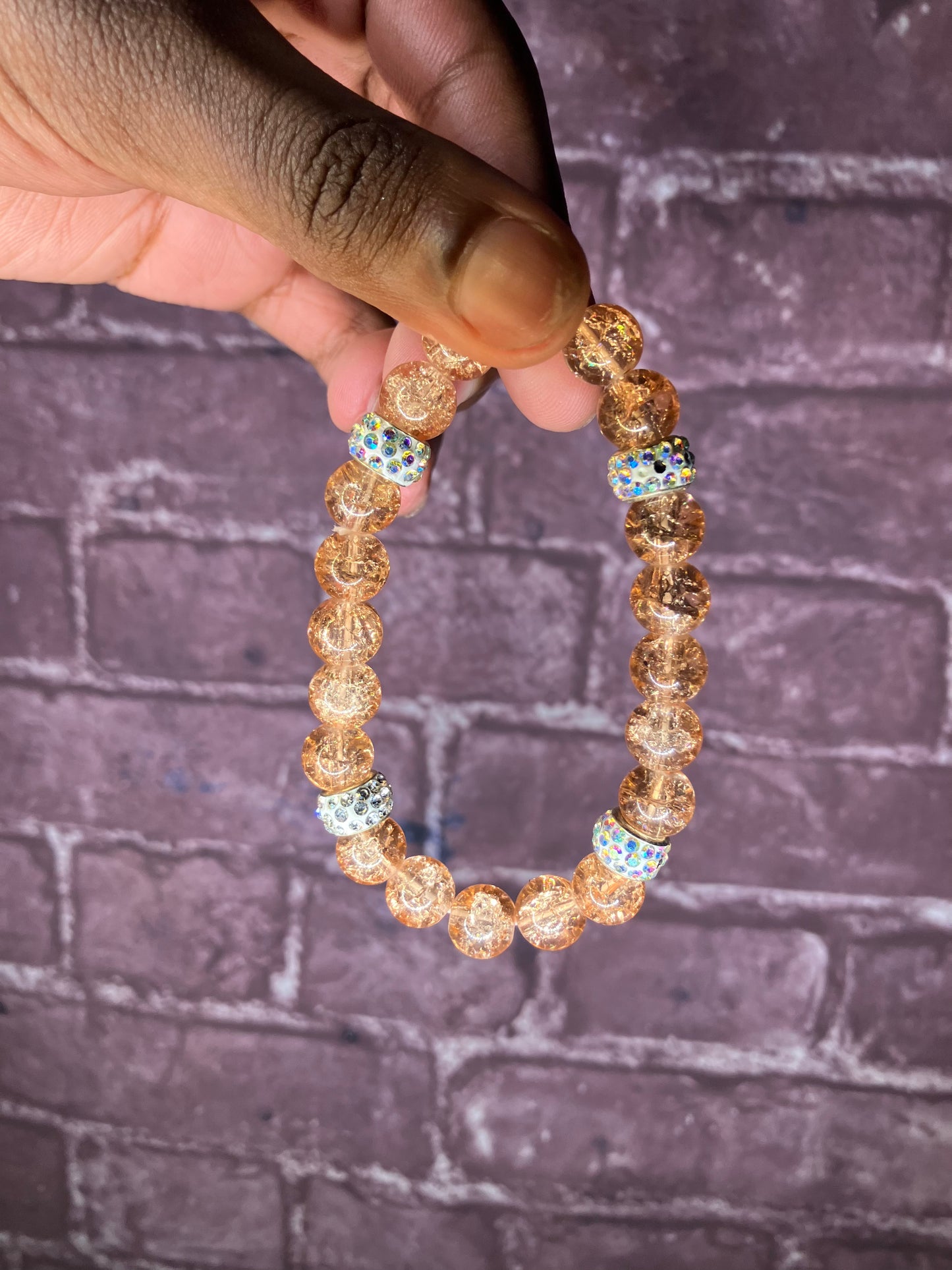 Gold White Bling Bracelet