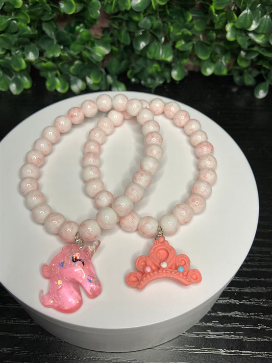 Pink princess kid bracelet