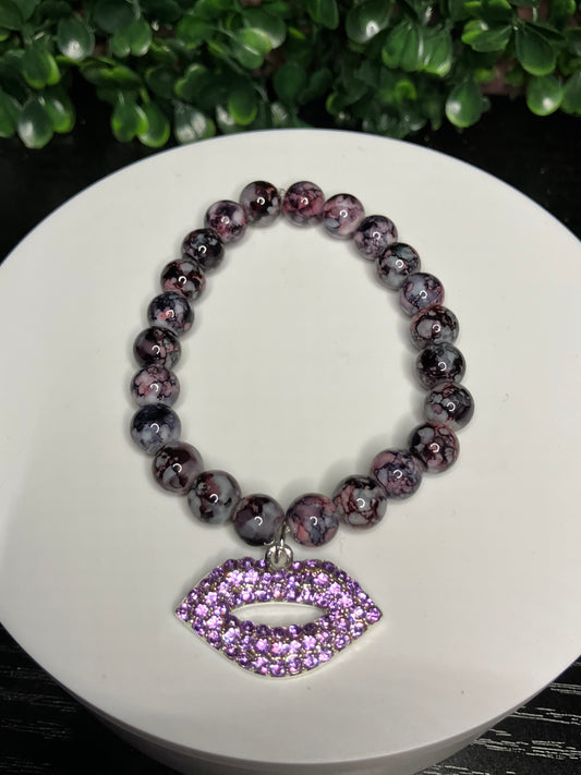 Purple bling kids bracelet