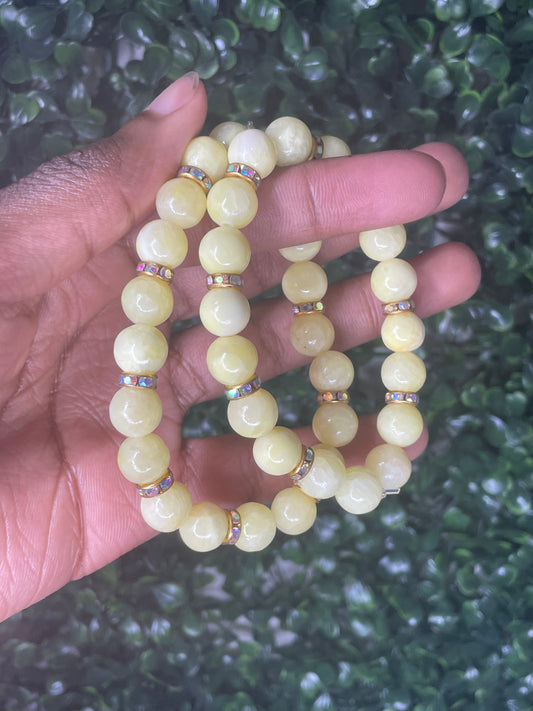 Yellow shine beaded bracelets