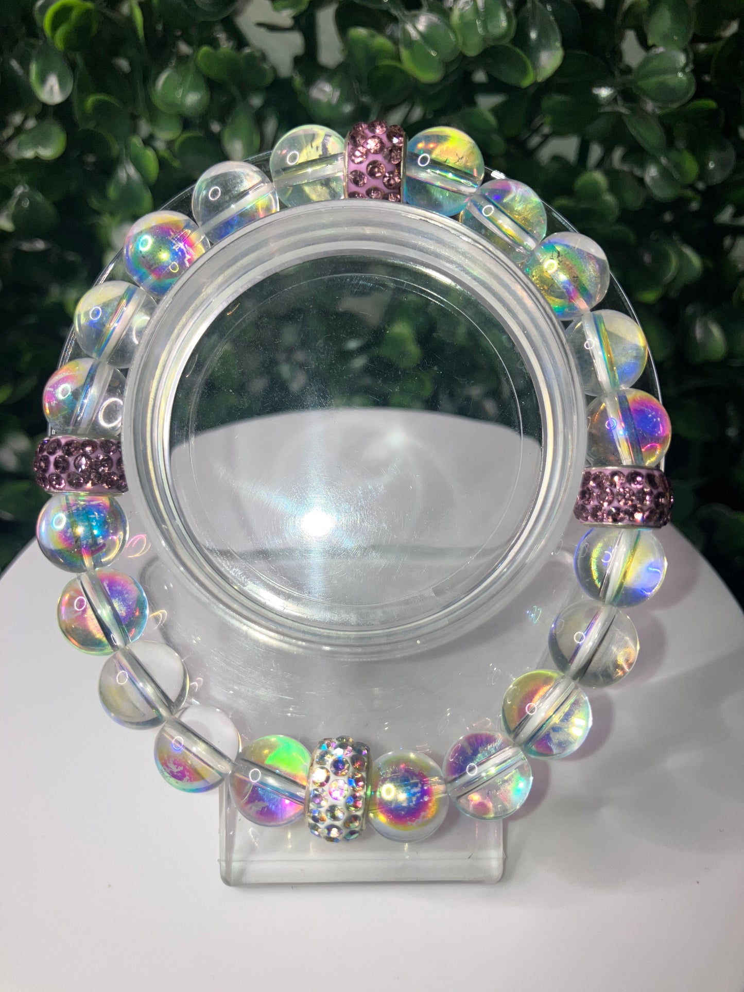 Clear bling Purple bracelet