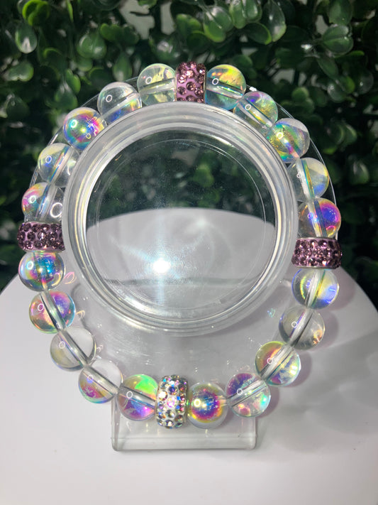 Clear bling Purple bracelet