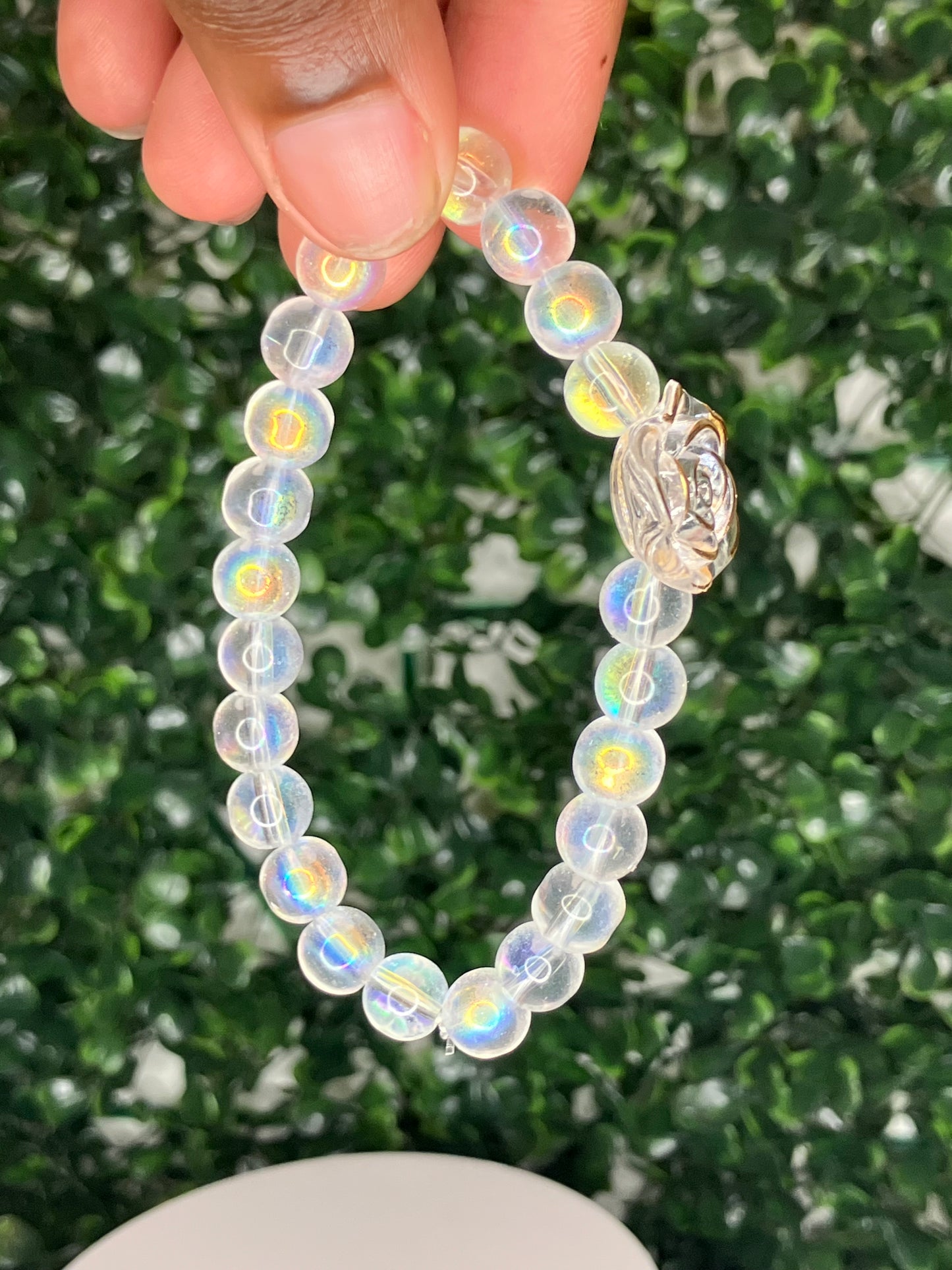Clear rose bracelet