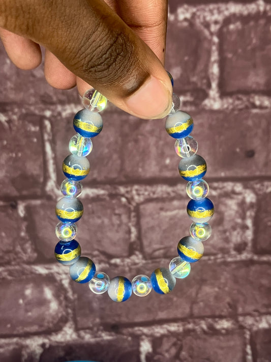Blue ,Gold ,Clear Bracelet