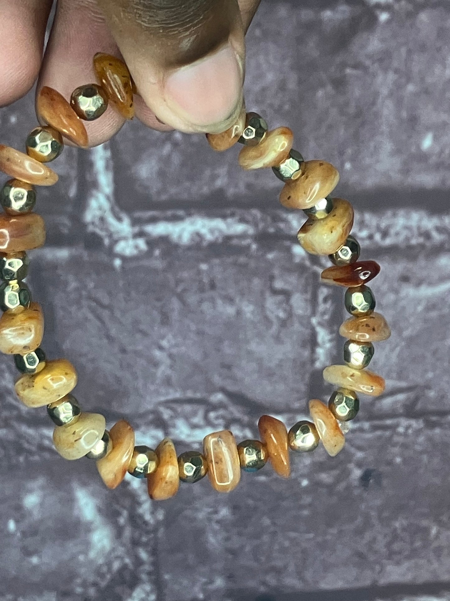 Orange fire stone bracelet