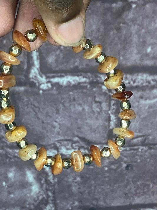 Orange fire stone bracelet