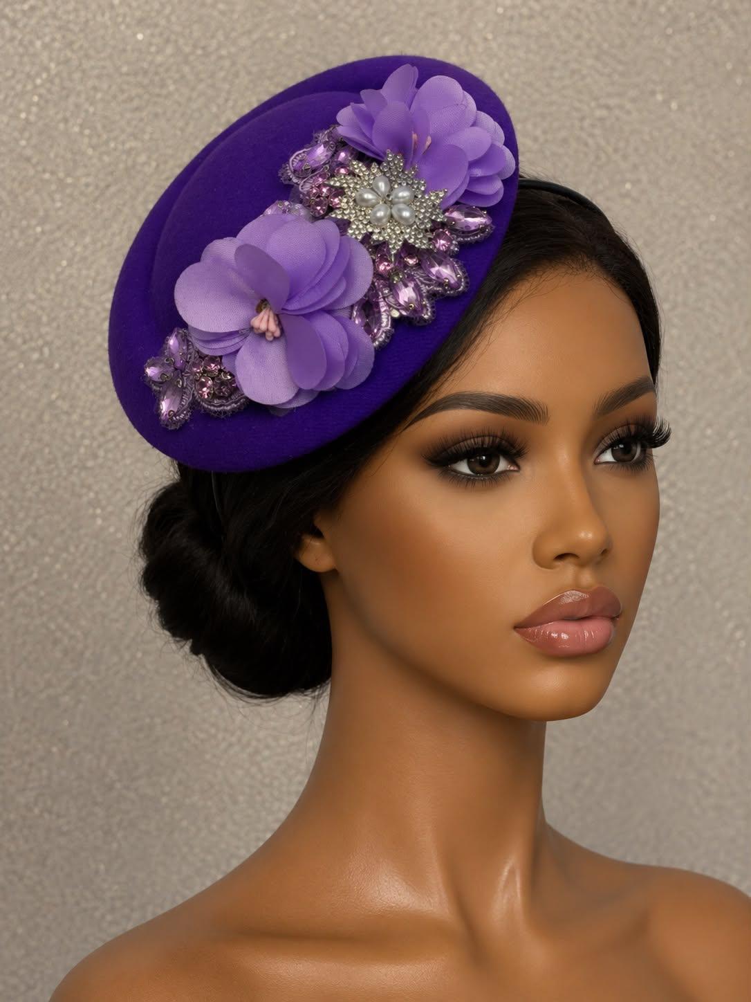 Purple rain fascinator