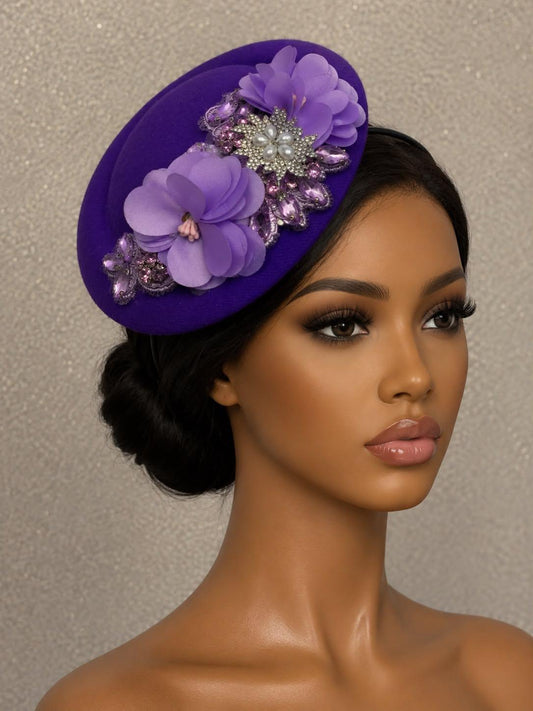 Purple rain fascinator