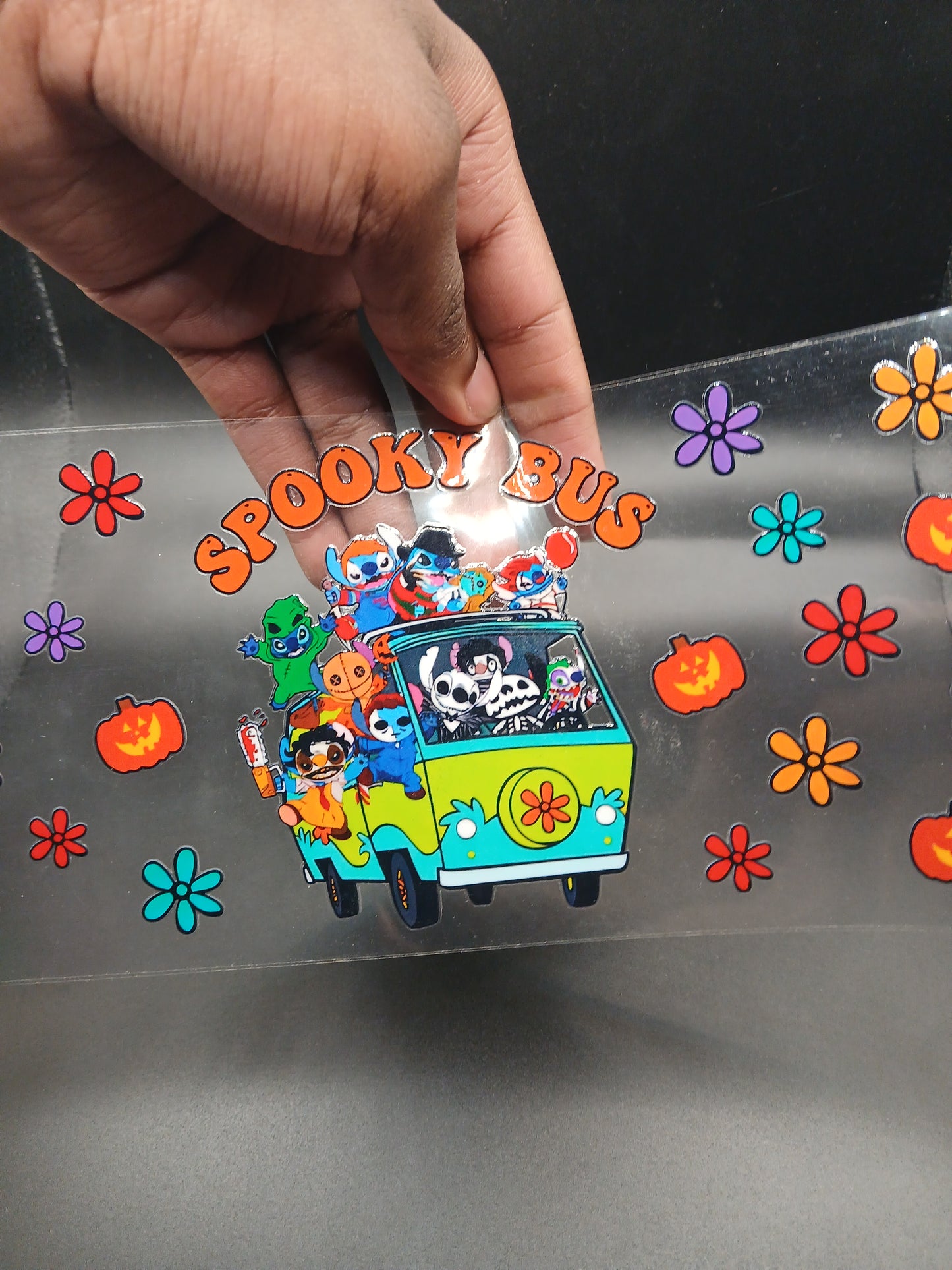 Spooky Bus cup wrap