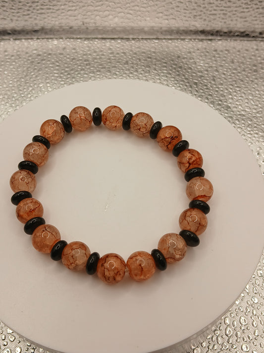 Orange black bracelet