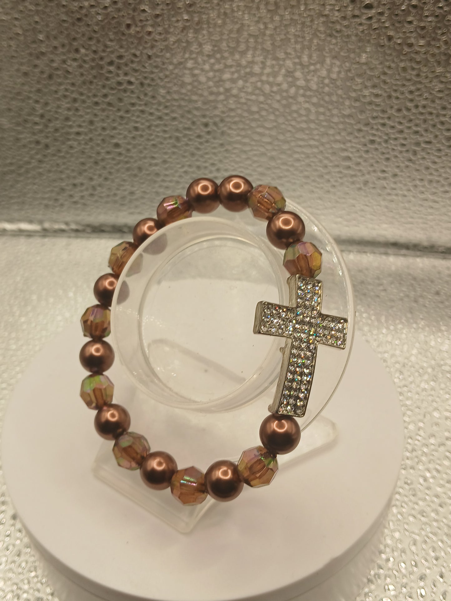 Brown cross bracelet