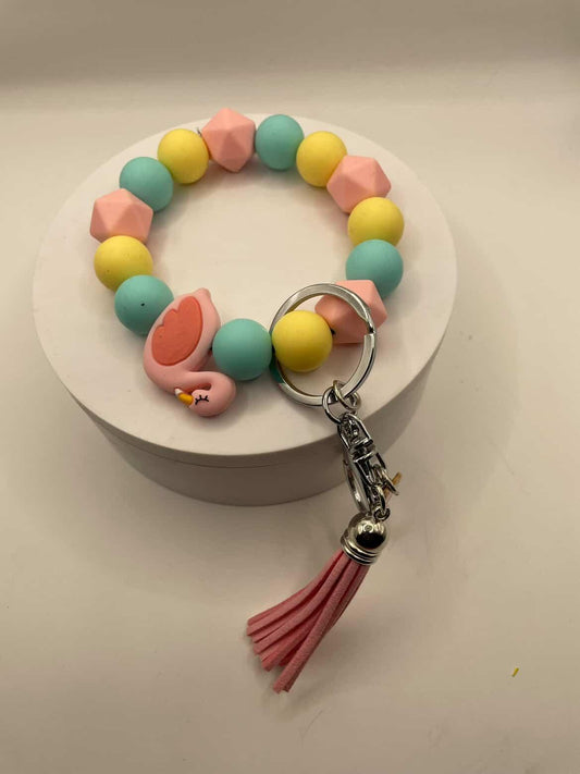 Pink mix Keychain bracelet