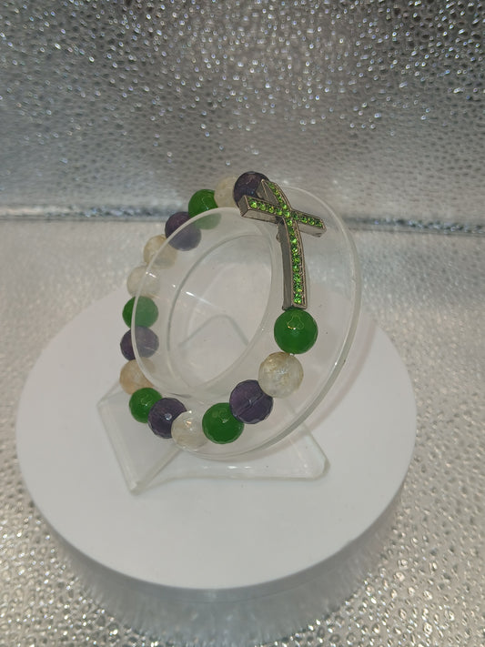 Green mix bracelet cross