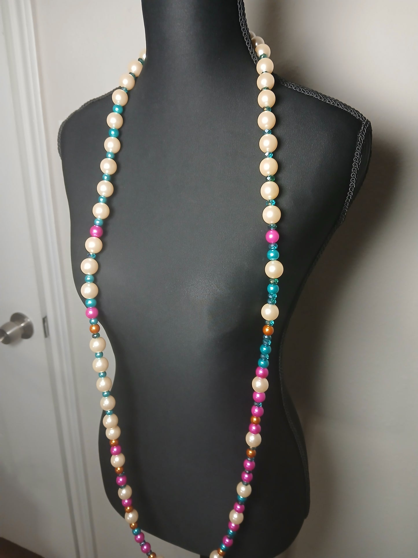 Mix perals long necklace