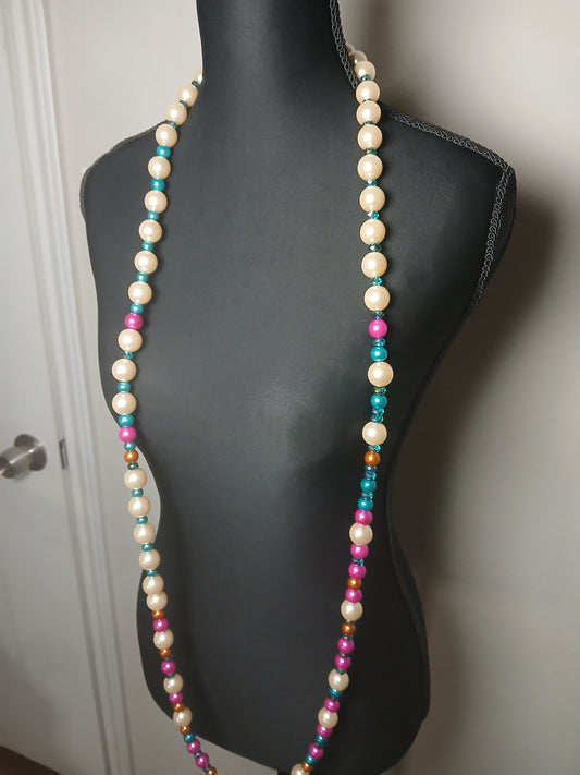 Mix perals long necklace