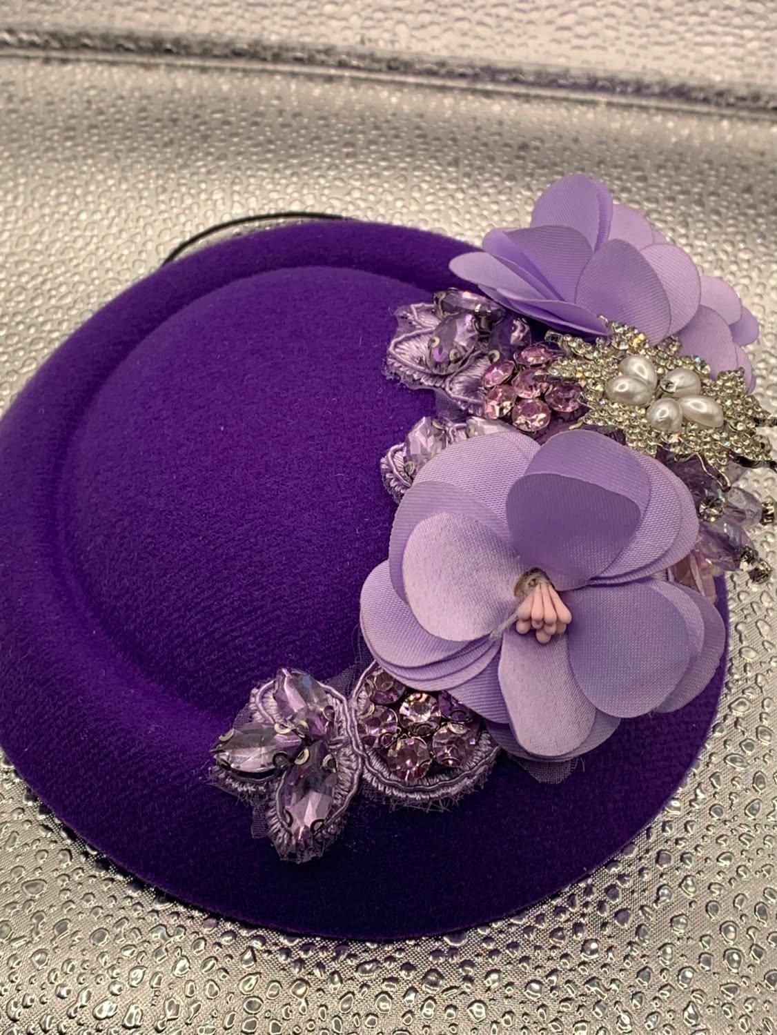Purple rain fascinator