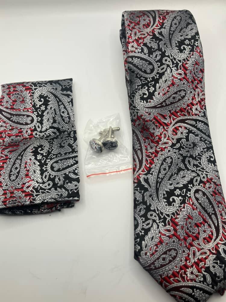 Red and Grey tie set